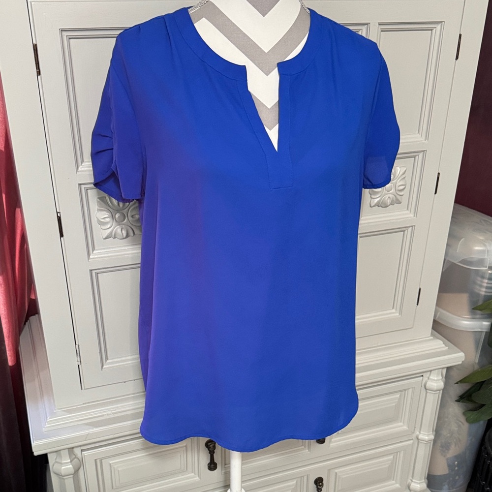 Pleione Elegant Blue Women's Blouse Size Medium